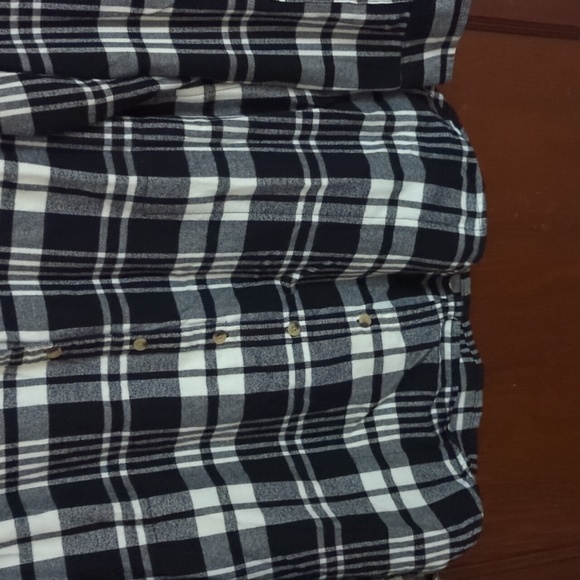 Zach's Girlfriend New York Black & White Plaid Button Down Shirt Size Medium - Picture 3 of 7
